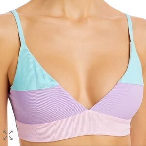 Beach Riot Pastel Tri-Color Bralette TOP ONLY